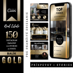 150 Premium Gold Realitných šablón - IG Stories + Príspevky